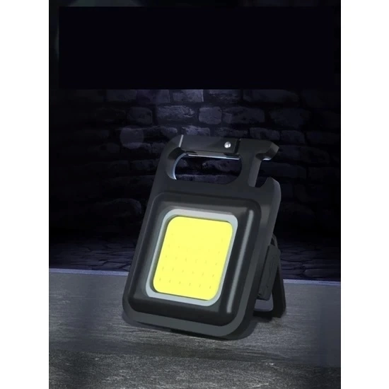 Mini 30 Ledli  Mıknatıslı Anahtarlık Flash Kamp Lambası Askılı Kapak Açacaklı Şarjlı Fener ( Lisinya )