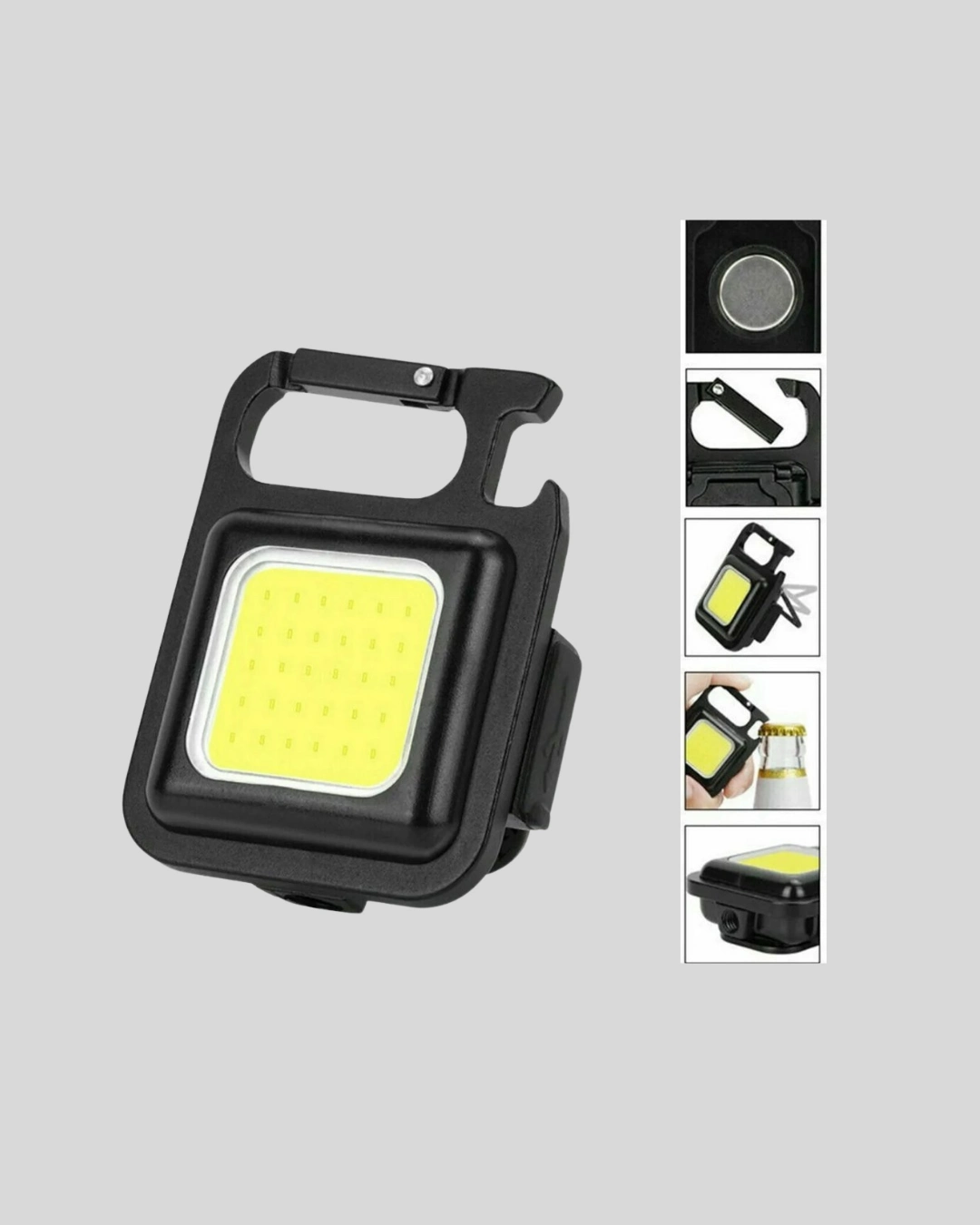 Mini 800 Lümen Led El Feneri – Usb Şarjlı, 3 Kademeli Işık, Şişe Açacaklı Taşınabilir Tasarım ( Lisinya )