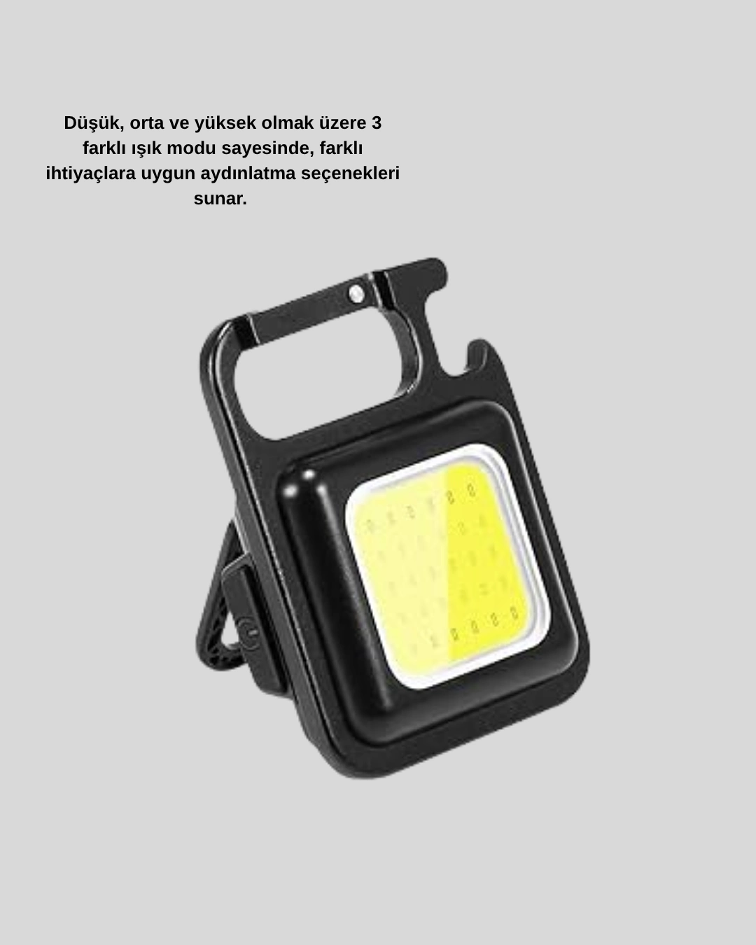 Mini 800 Lümen Led El Feneri – Usb Şarjlı, 3 Kademeli Işık, Şişe Açacaklı Taşınabilir Tasarım ( Lisinya )