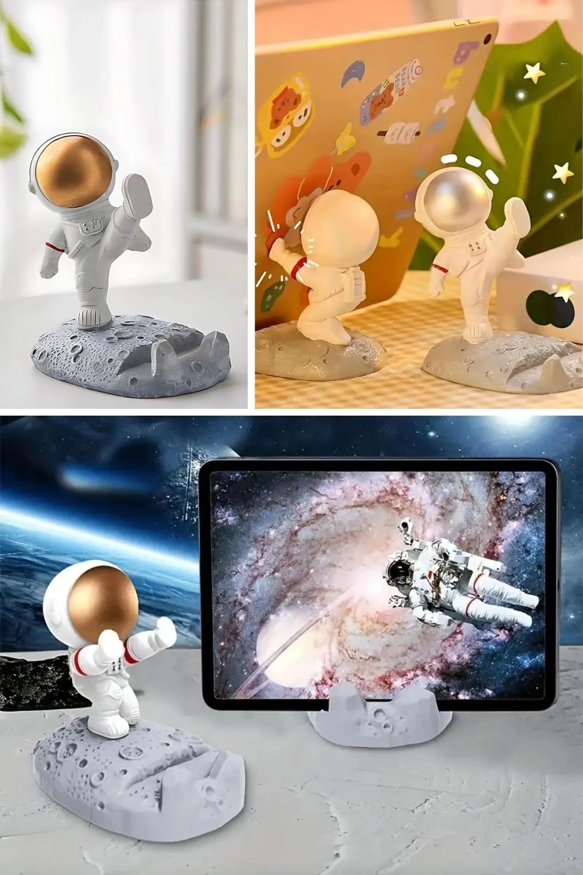 Mini Astronot Model Telefon Ve Tablet Tutucu Standı ( Lisinya )