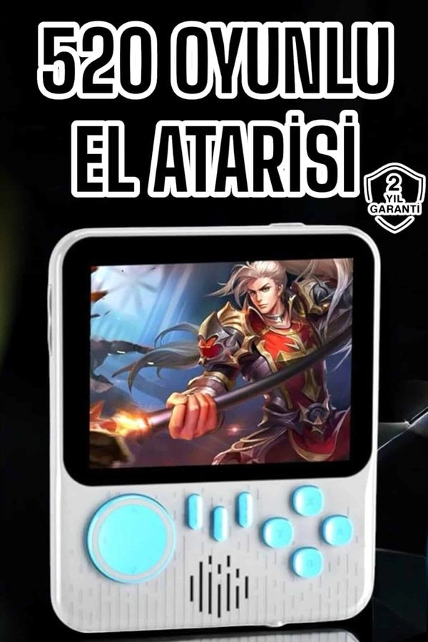 Mini Atari El Atarisi 3.5 İnç Ekran Çift Konsol 666 Adet Retro Oyun Gameboy El Atarisi ( Lisinya )