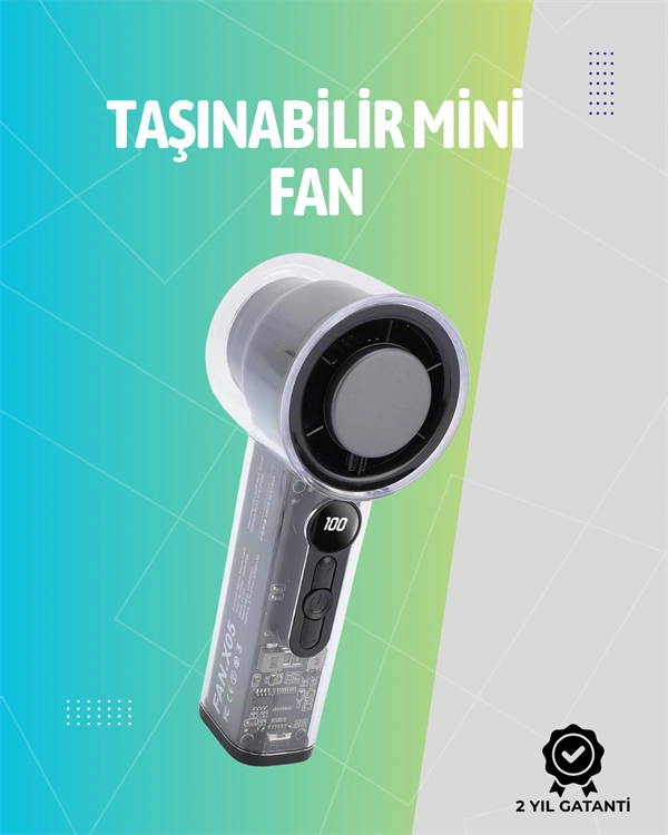 Mini El Fanı | 3000mah Pil | Type-c Şarj Girişi | Kompakt Ve Hafif Tasarım ( Lisinya )