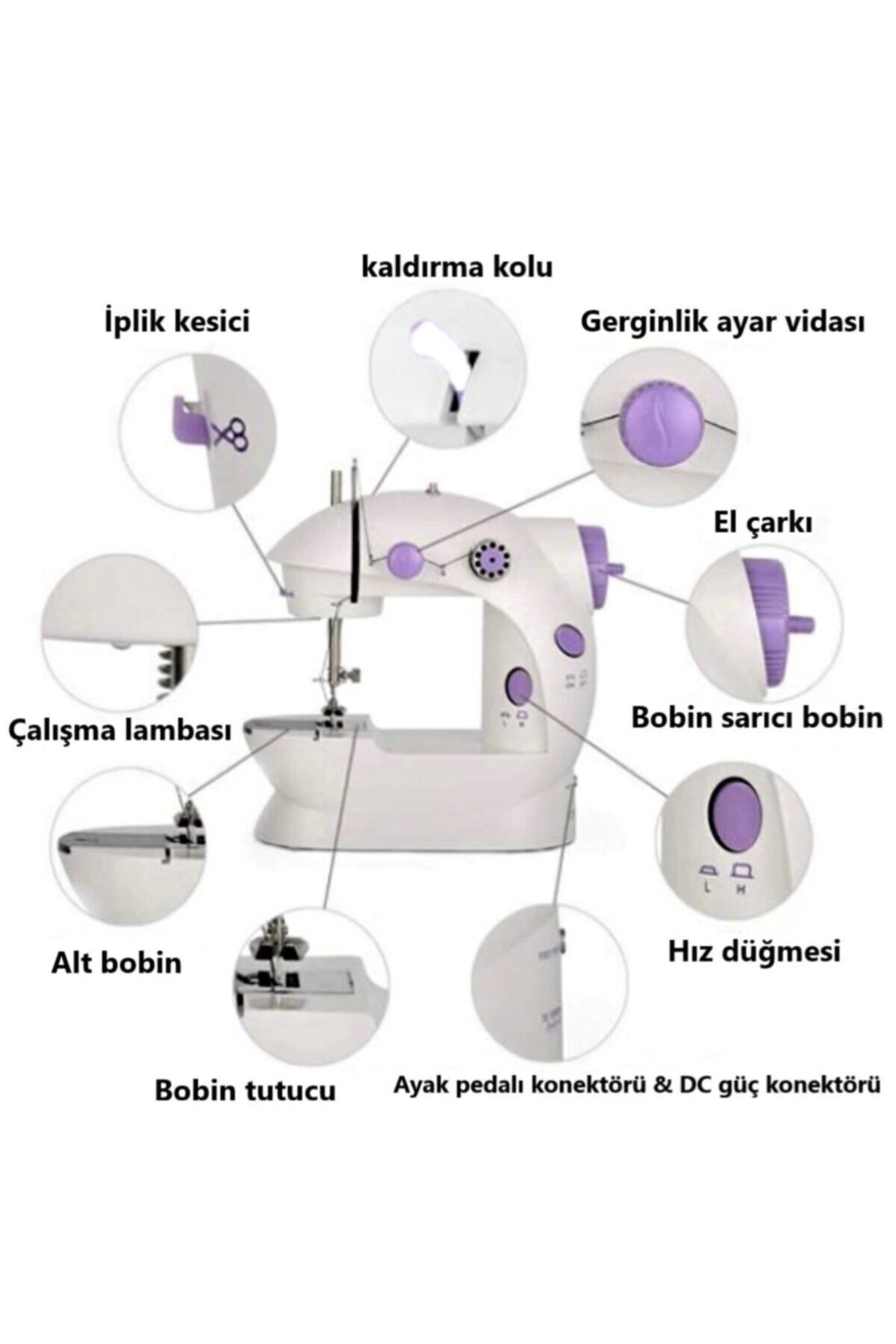 Mini Ev Dikiş Makinesi Pedallı Sewıng Machine ( Lisinya )