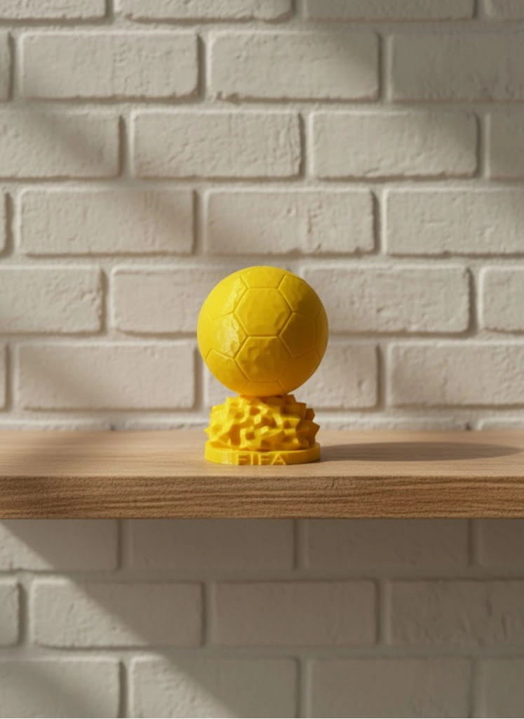 Mini Fıfa Futbol Topu Biblo Sarı Renk 10cm Spor Temalı Dekor ( Lisinya )