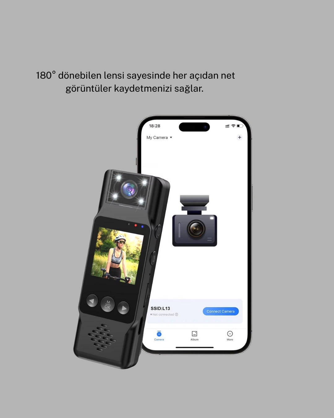 Mini Güvenlik Kamerası 1080p 3mp Fotoğraf 180° Ayarlanabilir Lens Usb Şarjlı ( Lisinya )