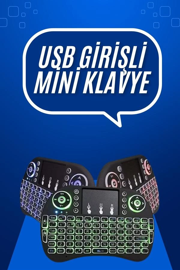 Mini Klavye  Pc Playstation Ledli Mouse Rgb Mouse Bluetooth Usb ( Lisinya )
