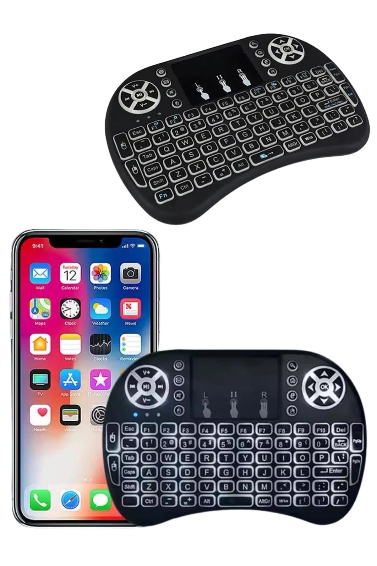 Mini Klavye  Pc Playstation Ledli Mouse Rgb Mouse Bluetooth Usb ( Lisinya )