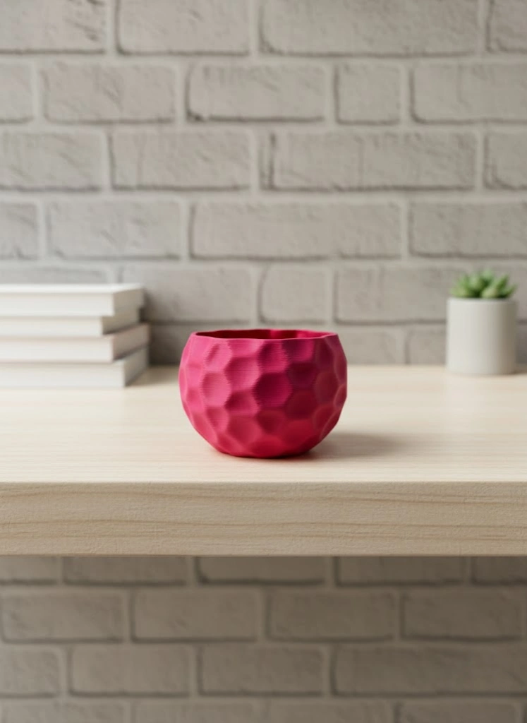 Mini Mor Dekoratif Saksı 5 Cm Modern Masaüstü Bitki Saksısı ( Lisinya )