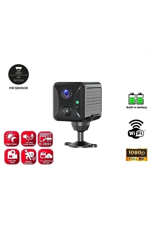 Mini Pır Sensörlü Algılamalı Sesli Konuşmalı 1080p Hd Kablosuz Kamera ( Lisinya ) Mini Pır Sensörlü Algılamalı Sesli Konuşmalı 1080p Hd Kablosuz Kamera ( Lisinya )