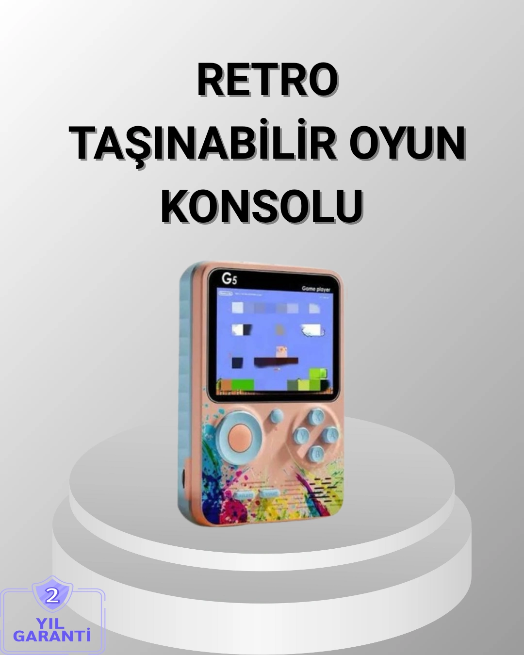 Mini Retro Oyun Konsolu 500 Oyunlu 3.0 İnç Ekran Ve Şarjlı Batarya ( Lisinya )