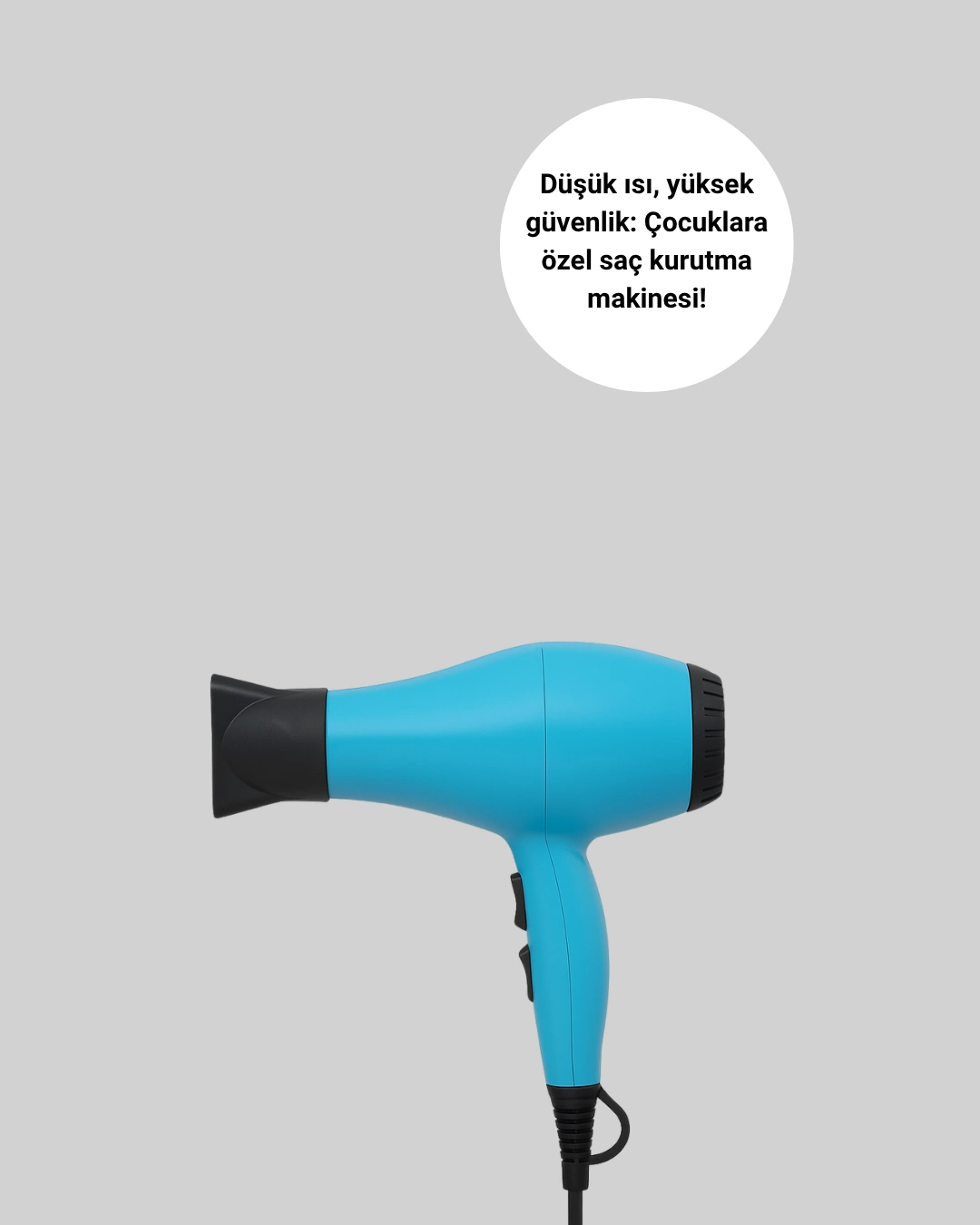 Mini Saç Kurutma Makinesi – Sessiz, Güvenli Ve Hafif – Çocuklar İçin Özel Tasarım ( Lisinya )