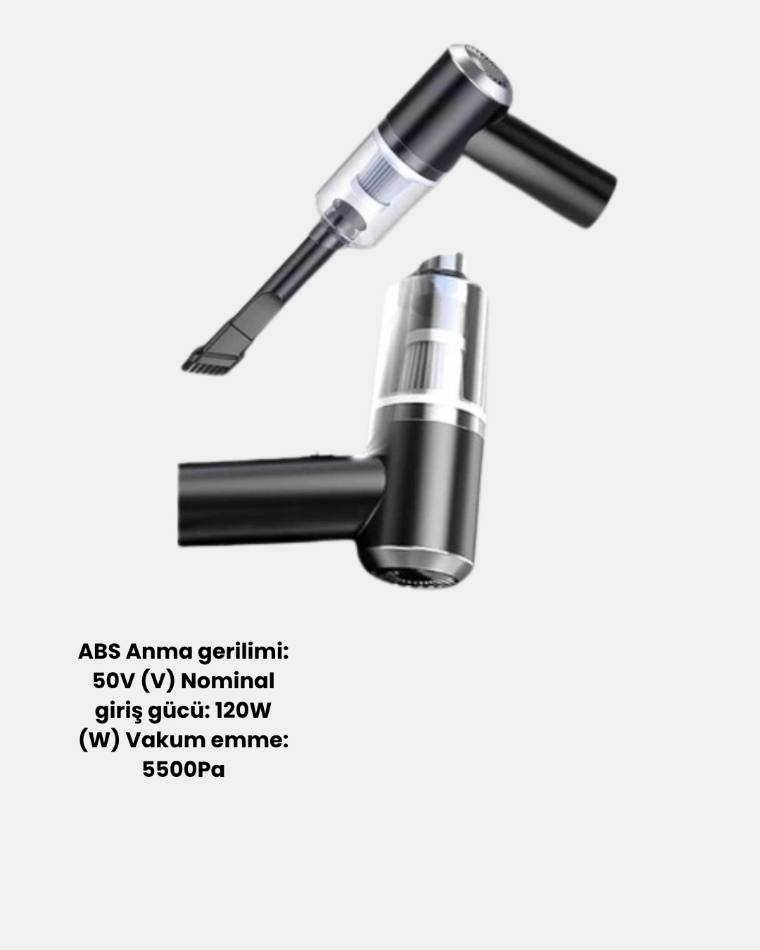 Mini Şarjlı Araç Süpürgesi – 120w Güçlü Motor, 5500pa Vakum Emiş, Yıkanabilir Filtre ( Lisinya )