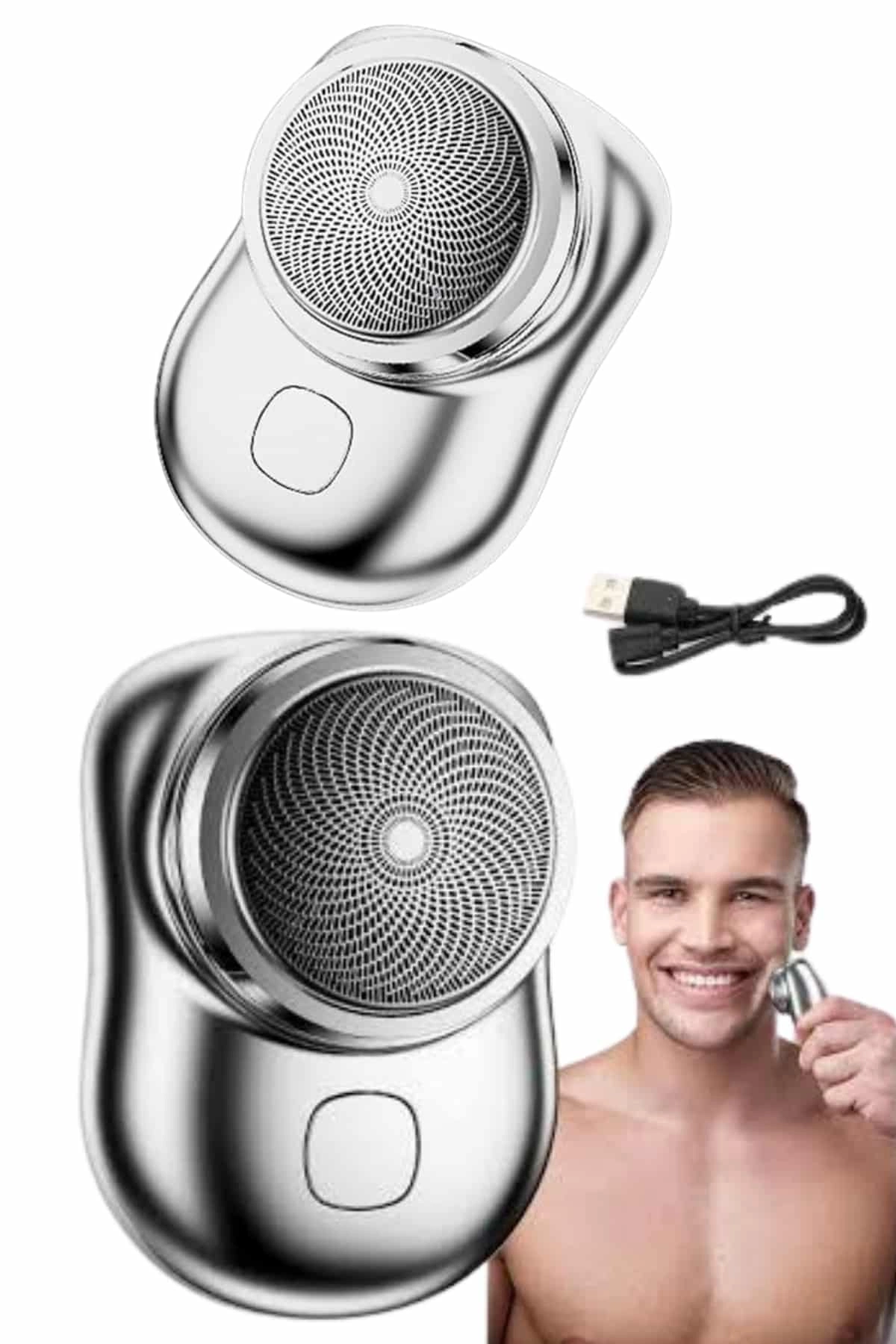 Mini Sıfır Sakal Yanak Tıraş Makinesi Usb Şarjlı Sıfır Sakal Taşınabilir Korumalı ( Lisinya )
