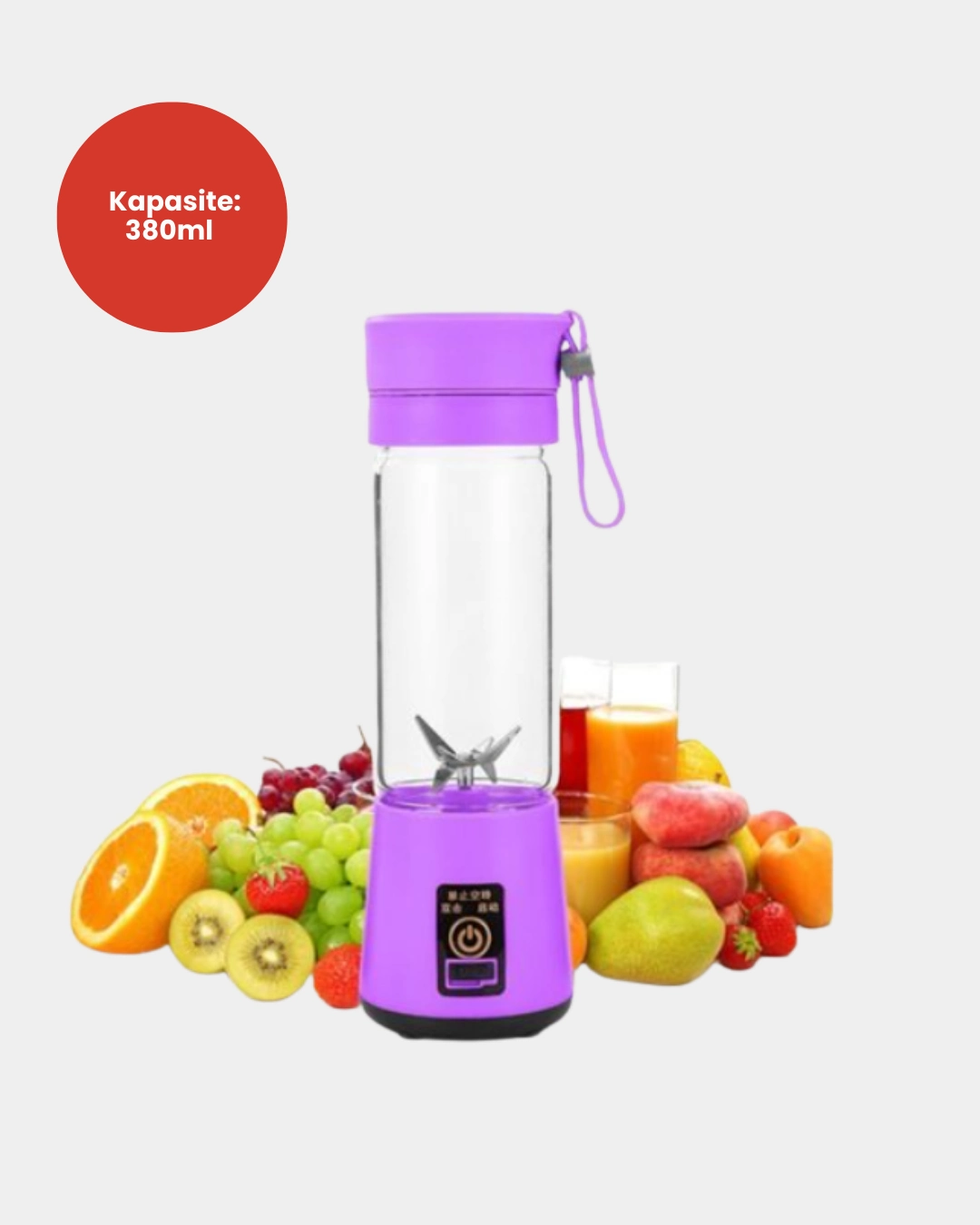 Mini Taşınabilir Blender 380ml Usb Şarjlı Detoks Smoothie Hazırlayıcı ( Lisinya )