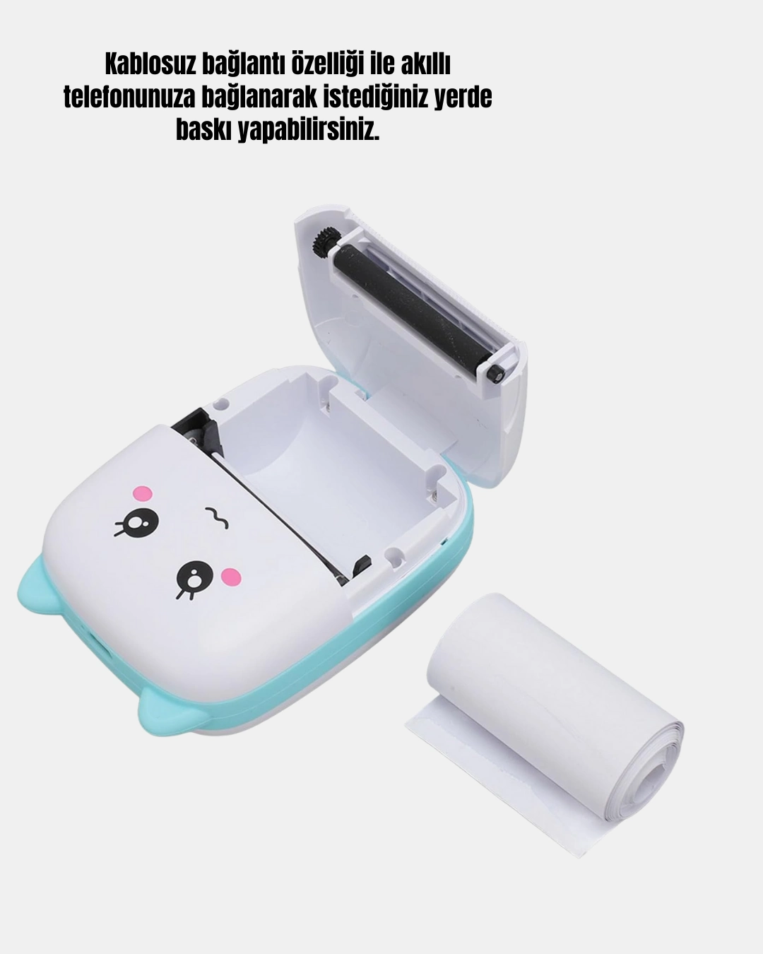 Mini Termal Yazıcı Kablosuz Taşınabilir Bluetooth Bağlantılı 200 Dpı ( Lisinya )