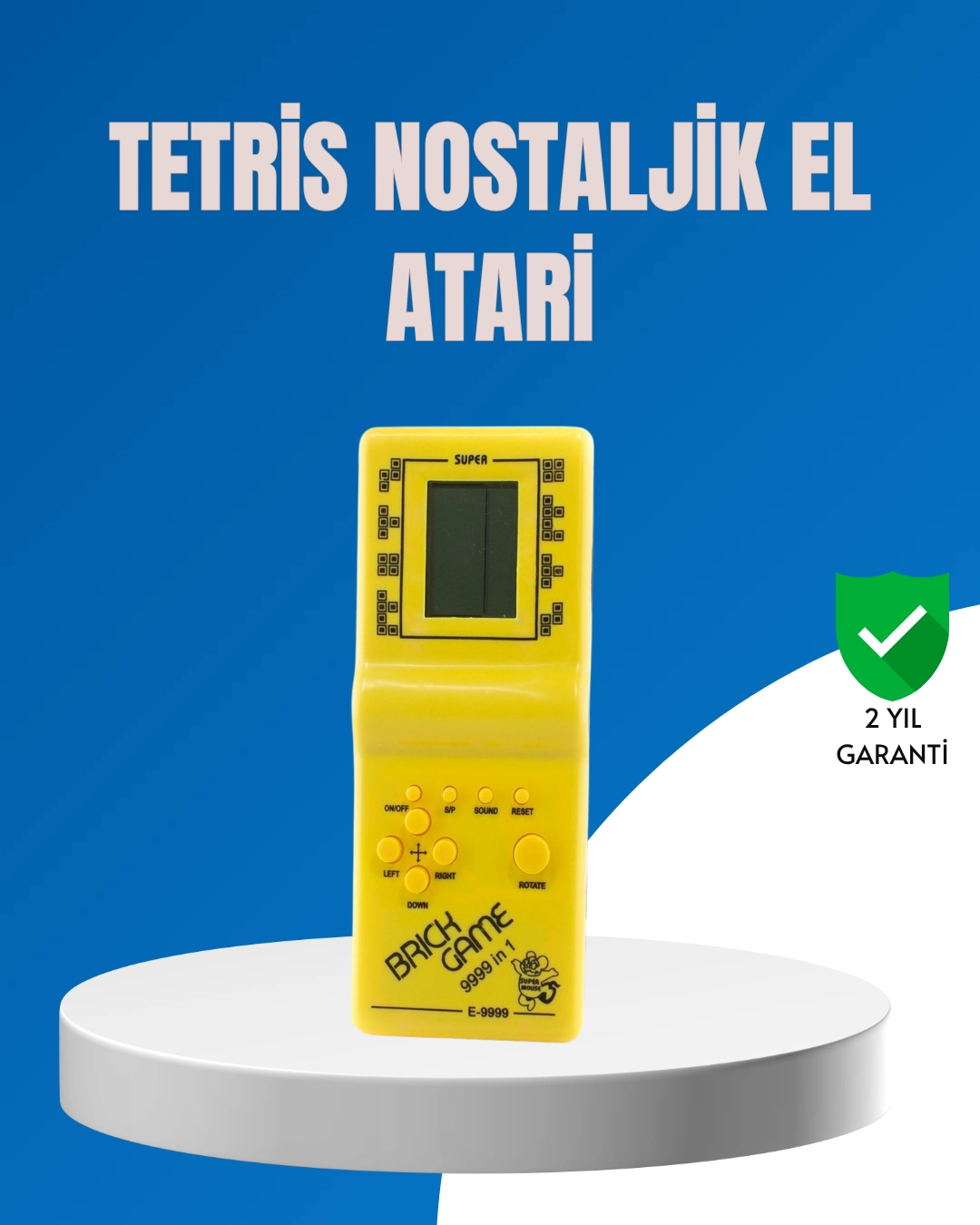 Mini Tetris El Aterisi – Taşınabilir Retro Oyun Konsolu, Pil İle Çalışan Klasik Model ( Lisinya )