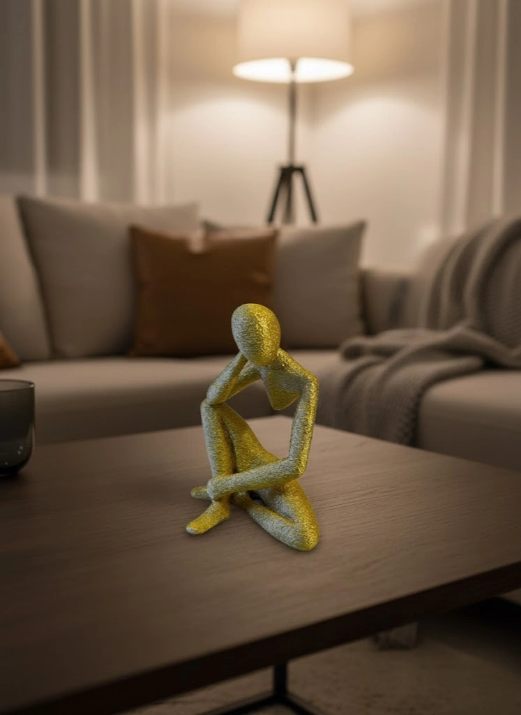 Minimal Sarı İnsan Figürü Biblo Ev Ve Ofis Dekoru ( Lisinya )