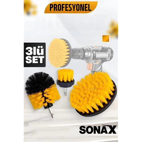 Matkap Fırçası - Matkap Ucuna Takılan Fırça Seti Sonax - Profesyonel Temizlik Fırçaları ( Lisinya ) Matkap Fırçası - Matkap Ucuna Takılan Fırça Seti Sonax - Profesyonel Temizlik Fırçaları ( Lisinya )