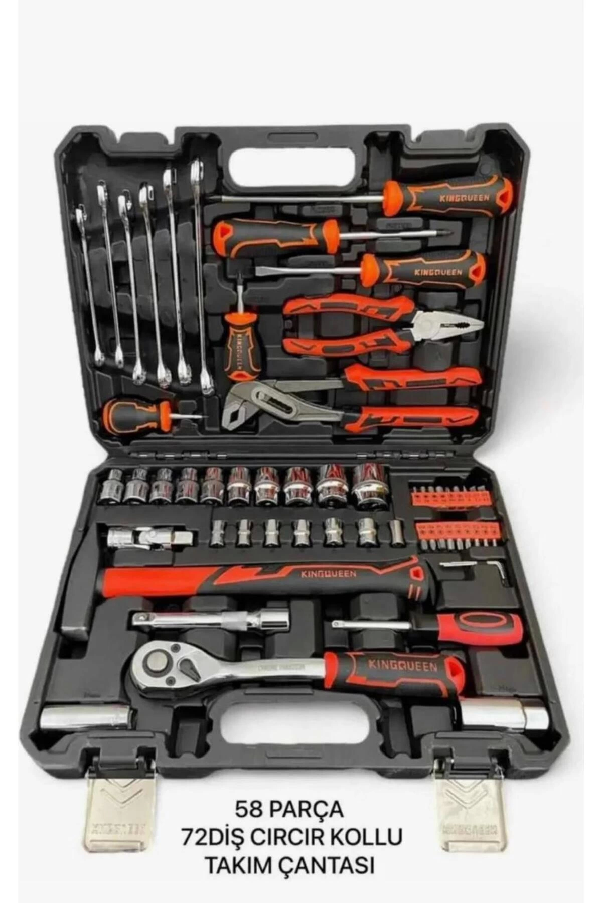 Model 58 Parça Lokma Anahtar Takımı 1-2 Ve 1-2 El Aletleri Seti 58 Parça ( Lisinya )