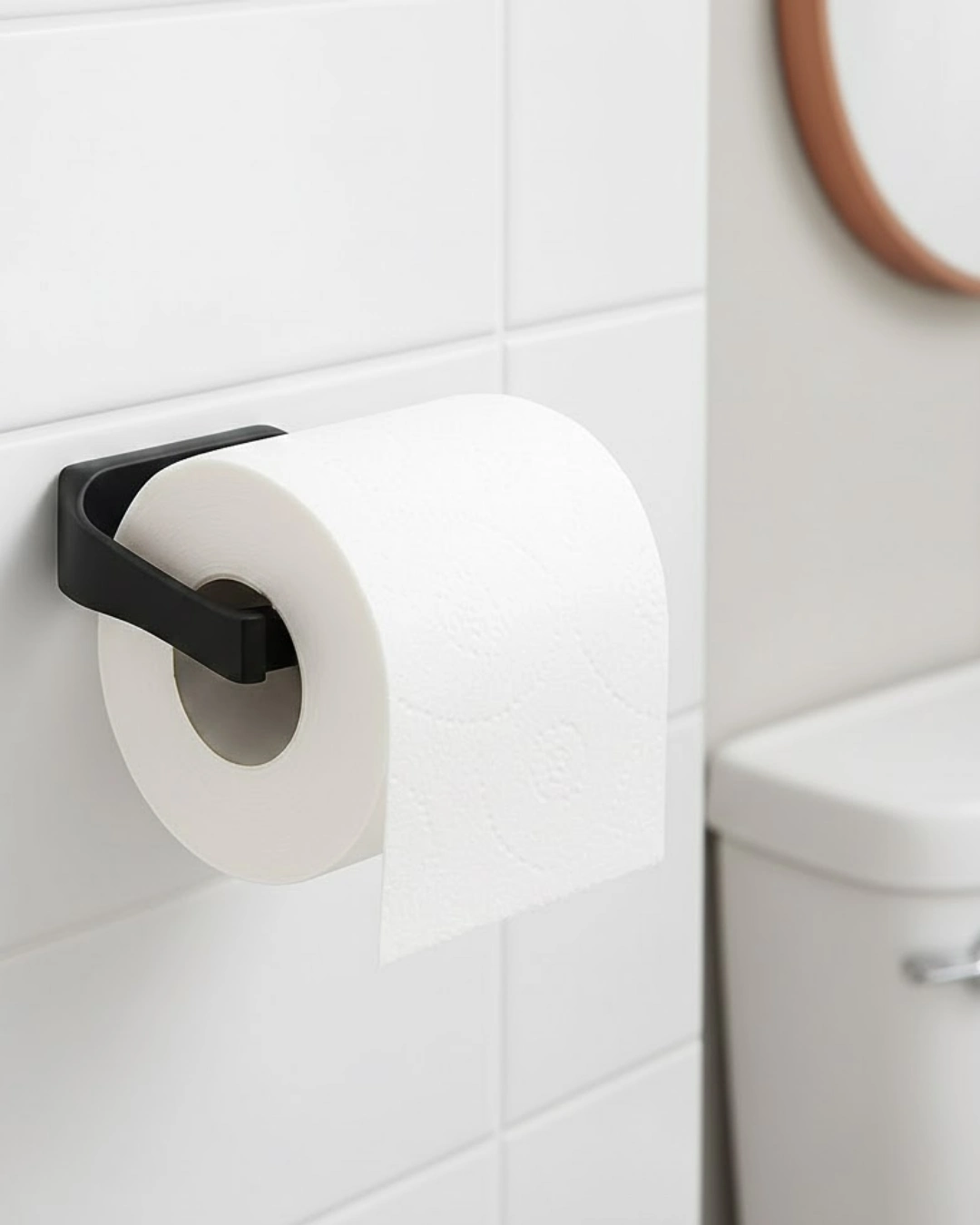 Modern Siyah Tuvalet Kağıtlığı Duvar Tipi Minimal Tasarım Peçetelik ( Lisinya )