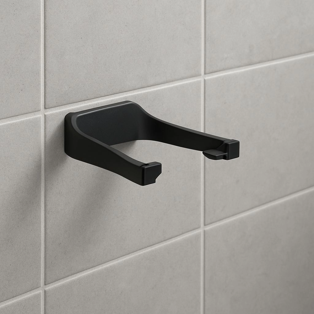 Modern Siyah Tuvalet Kağıtlığı Duvar Tipi Minimal Tasarım Peçetelik ( Lisinya )