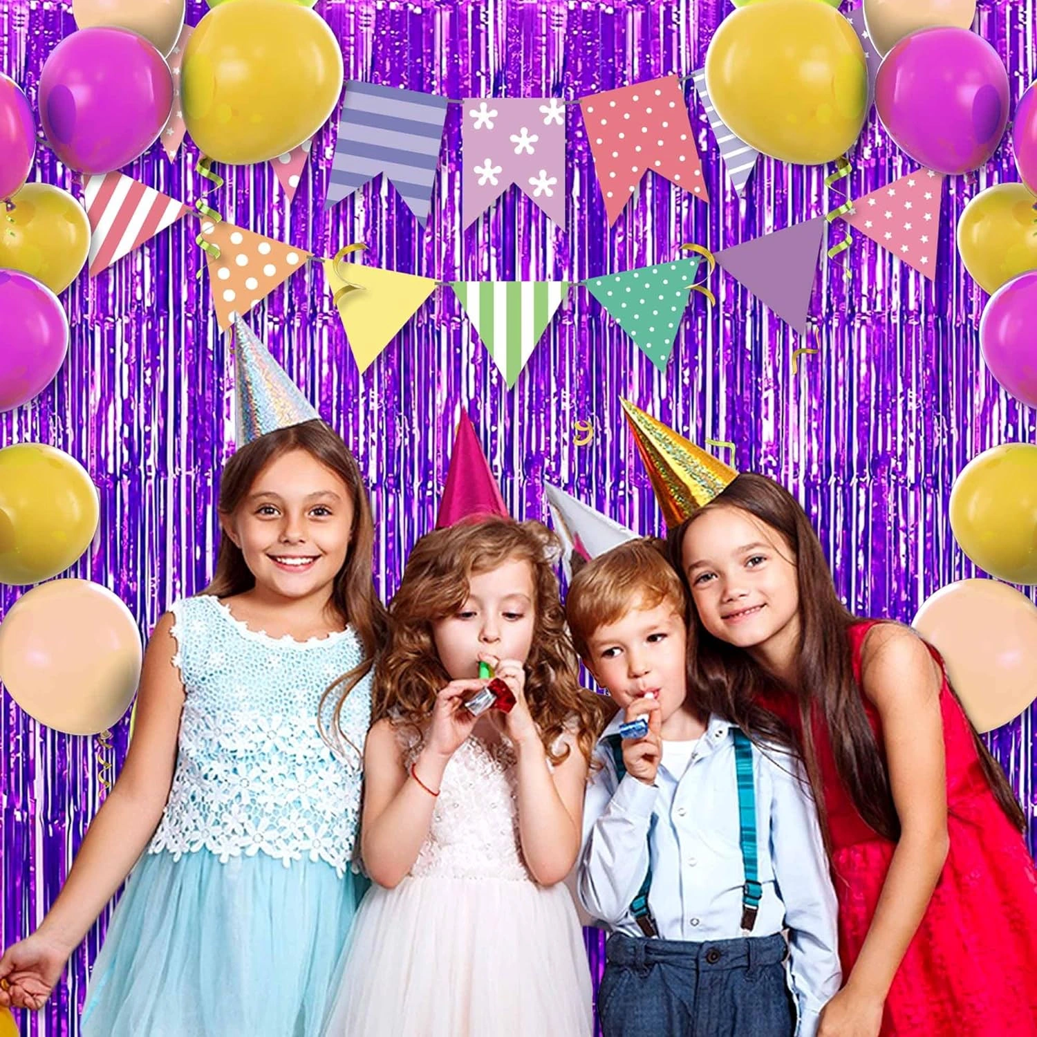 Mor Ekstra Metalize Saçaklı Arka Fon Perde ( Lisinya ) Mor Ekstra Metalize Saçaklı Arka Fon Perde ( Lisinya )