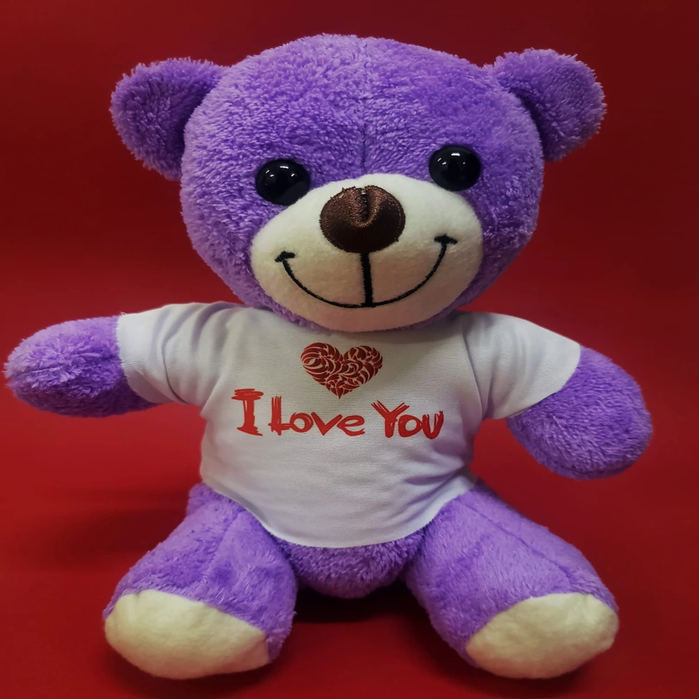 Mor I Love You Tişörtlü Peluş Ayıcık ( Lisinya ) Mor I Love You Tişörtlü Peluş Ayıcık ( Lisinya )