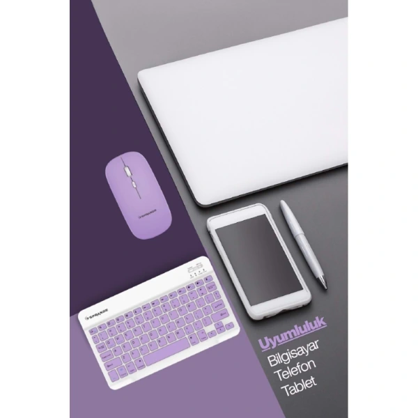 Mor Kablosuz Klavye Ve Mouse Seti ( Lisinya ) Mor Kablosuz Klavye Ve Mouse Seti ( Lisinya )