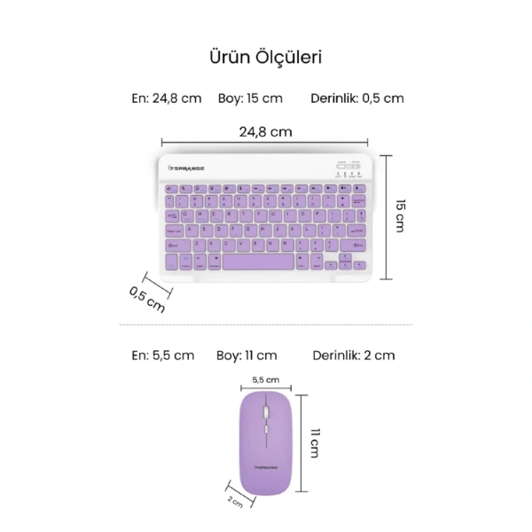 Mor Kablosuz Klavye Ve Mouse Seti ( Lisinya ) Mor Kablosuz Klavye Ve Mouse Seti ( Lisinya )