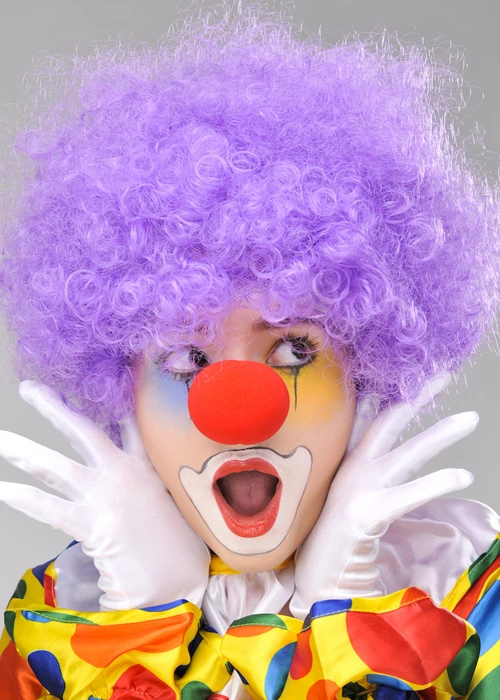 Mor Renk Kıvırcık Bonus Peruk Ve Kırmızı Burun Seti ( Lisinya ) Mor Renk Kıvırcık Bonus Peruk Ve Kırmızı Burun Seti ( Lisinya )