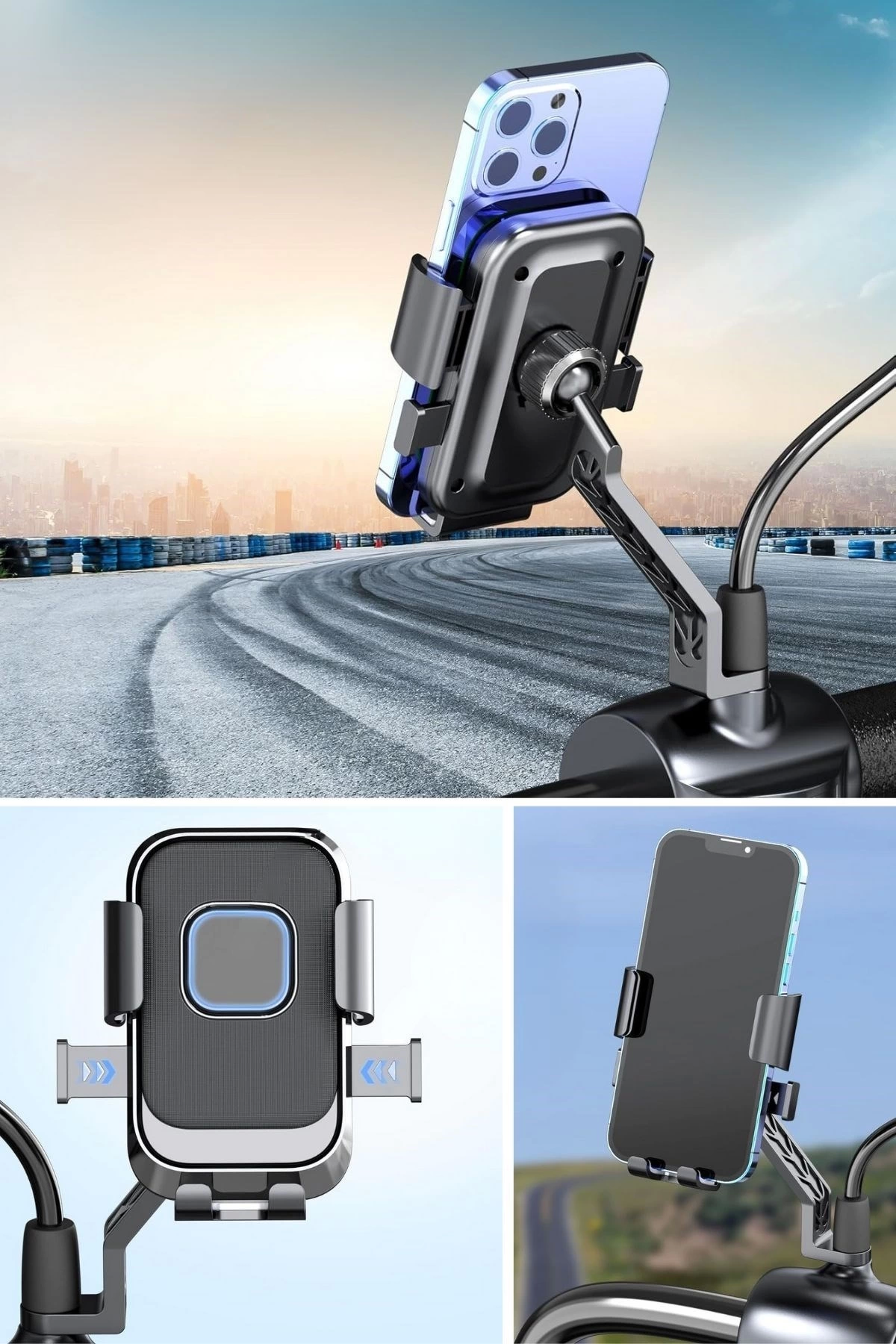 Motor,motosiklet,bisiklet ,scooter İçin 360 Derece Dönebilen Dikiz Aynası Versiyonu Telefon Tutucu Aparat ( Lisinya ) Motor,motosiklet,bisiklet ,scooter İçin 360 Derece Dönebilen Dikiz Aynası Versiyonu Telefon Tutucu Aparat ( Lisinya )