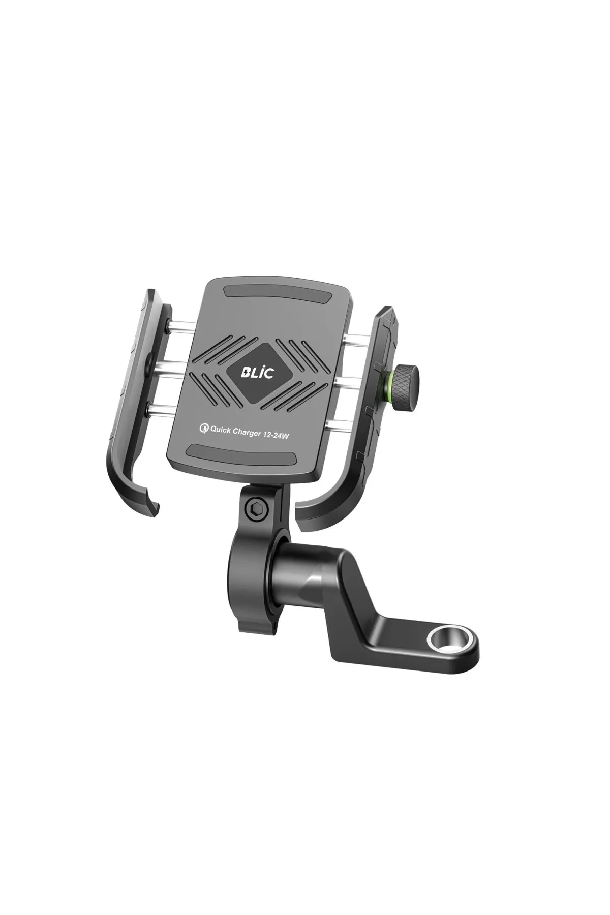 Motosiklet Gidon Ve Ayna Bağlantılı Motor Ve Bisiklet Uyumlu Telefon Tutucu 12-24w Hızlı Şarj ( Lisinya )