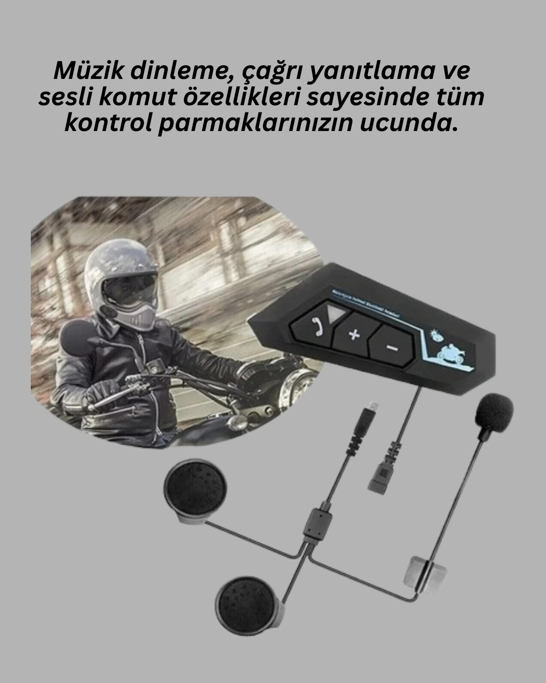 Motosiklet Sürüşleri İçin Bt22 Kask Bluetooth Kulaklık Mikrofonlu ( Lisinya )
