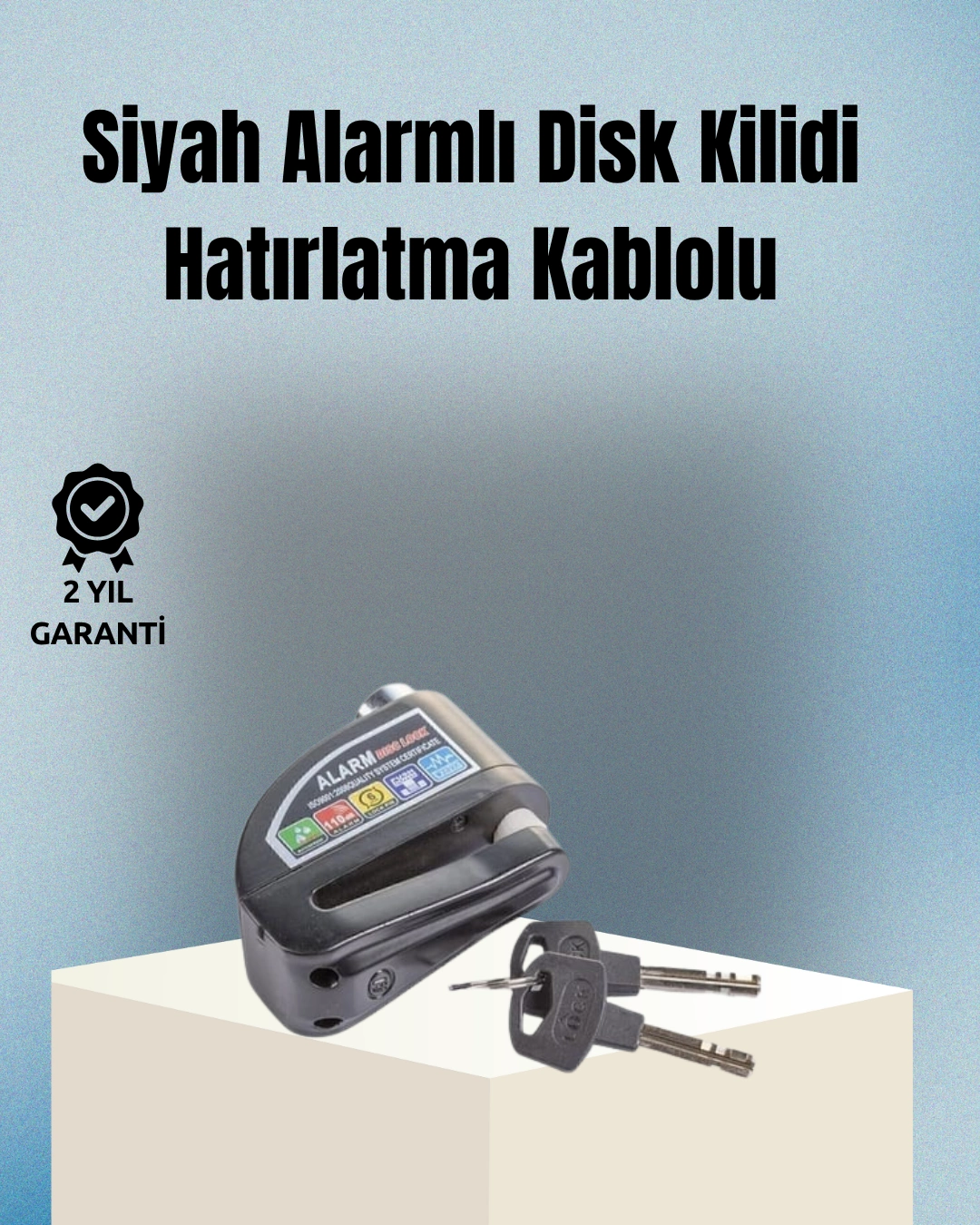 Motosiklet Ve Bisiklet İçin 6mm Pinli Alarmlı Disk Kilidi ( Lisinya )