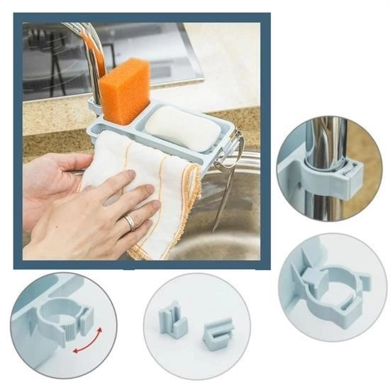 Musluğa Takılan Sünger Havlu Askılı Sabun Hazneli Mutfak Banyo Lavabo Düzenleyici Organizer ( Lisinya ) Musluğa Takılan Sünger Havlu Askılı Sabun Hazneli Mutfak Banyo Lavabo Düzenleyici Organizer ( Lisinya )
