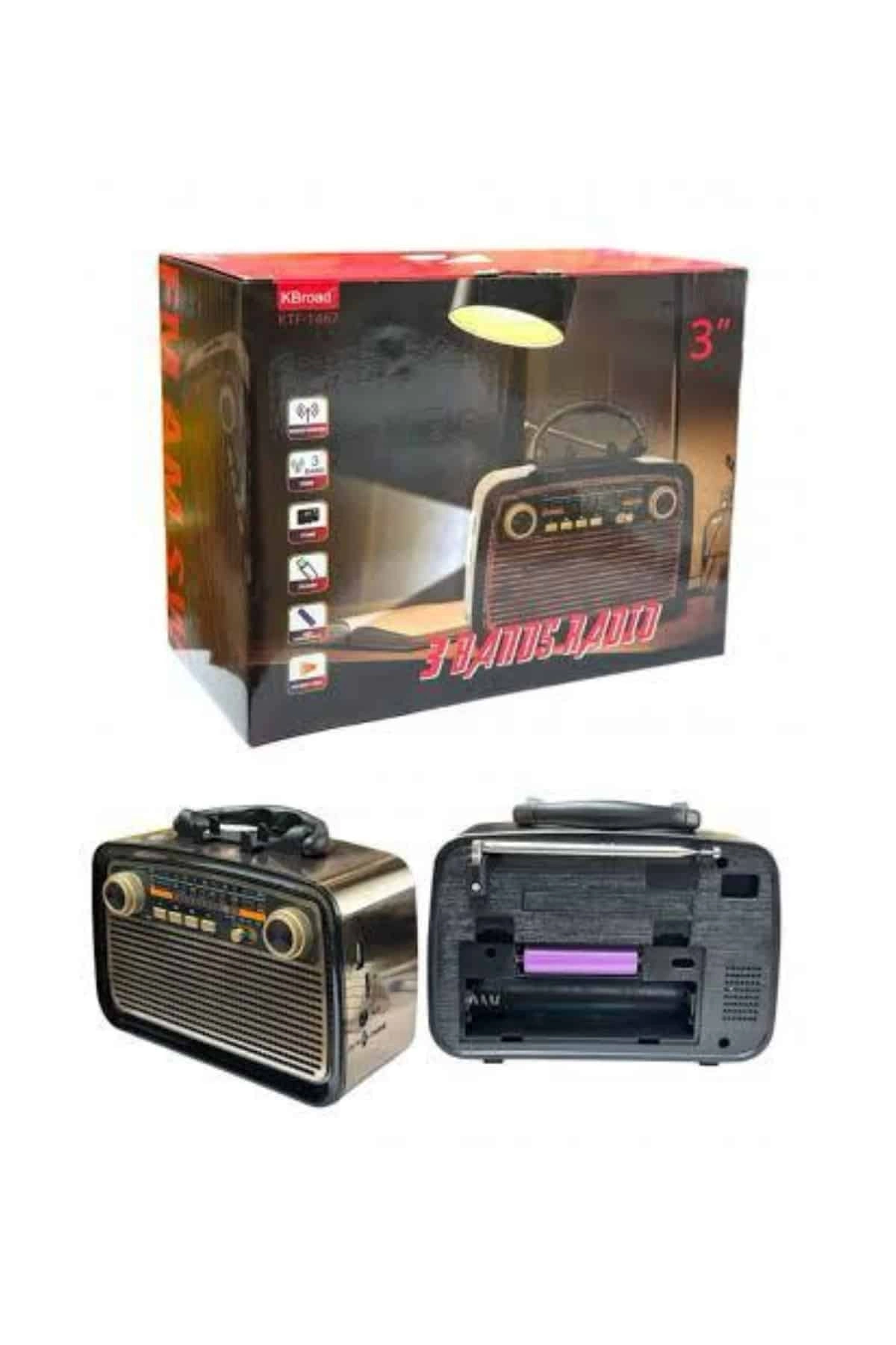 Müzik Kutusu Bluetooth Bağlantılı El Fenerli Nostaljik Tasarım Radyo ( Lisinya )