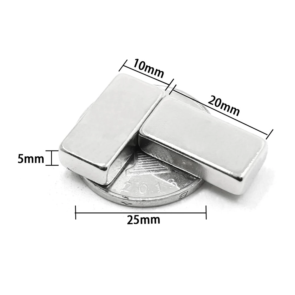 1 Adet 20x10x5 Mm Neodyum Magnet N35 Güçlü Mıknatıs Köşeli Ve Dayanıklı Nikel Kaplama ( Lisinya )