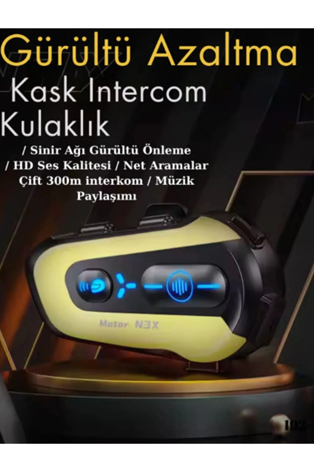 N3x Rgb Işıklı Intercom 3 Kişi Bağlantılı 1000mah Motosiklet Bluetooth Kulaklık Seti ( Lisinya )