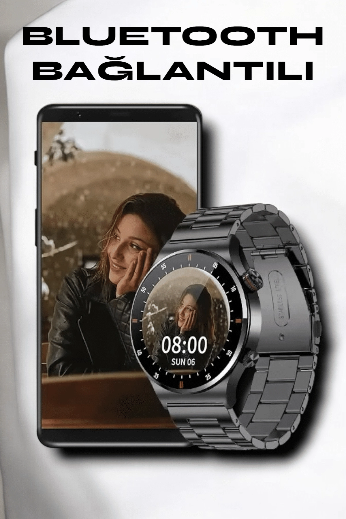 Nfc Ve Kablosuz Şarjlı Akıllı Saat Ekg, Nabız & Spor Modları İle İos Ve Android Uyumlu ( Lisinya )