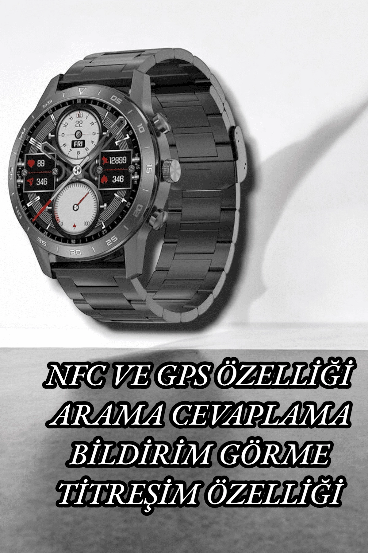 Nfc Ve Kablosuz Şarjlı Akıllı Saat Ekg, Nabız & Spor Modları İle İos Ve Android Uyumlu ( Lisinya )