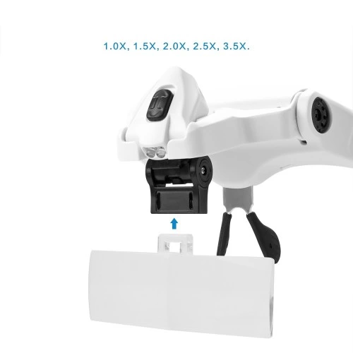-5 Lens 1.0x-3.5x, 2led Işıklı Ile Ayarlanabilir Gözlük Büyüteç9892b2 ( Lisinya ) -5 Lens 1.0x-3.5x, 2led Işıklı Ile Ayarlanabilir Gözlük Büyüteç9892b2 ( Lisinya )