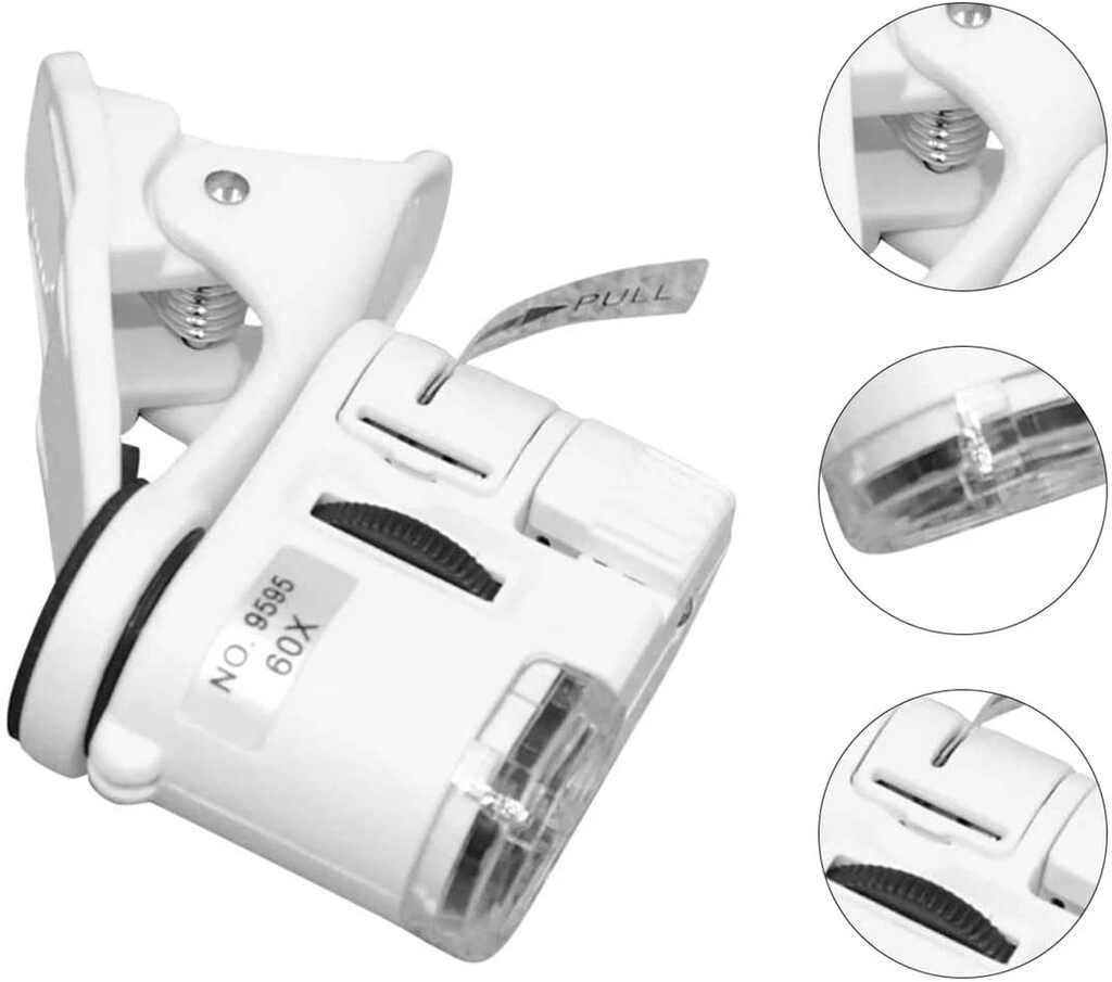 - 60x Mini Cep Telefonu Için Mandallı Mikroskop Uv Ledli Büyüteç Model Al2431 ( Lisinya ) - 60x Mini Cep Telefonu Için Mandallı Mikroskop Uv Ledli Büyüteç Model Al2431 ( Lisinya )