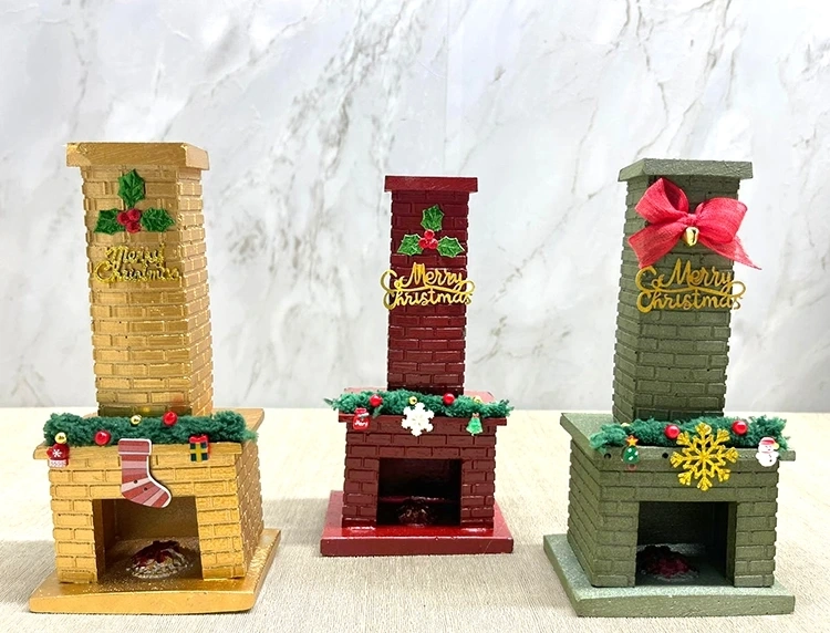 Noel Temalı Polyester Şömine Tütsülük İk023 ( Lisinya )