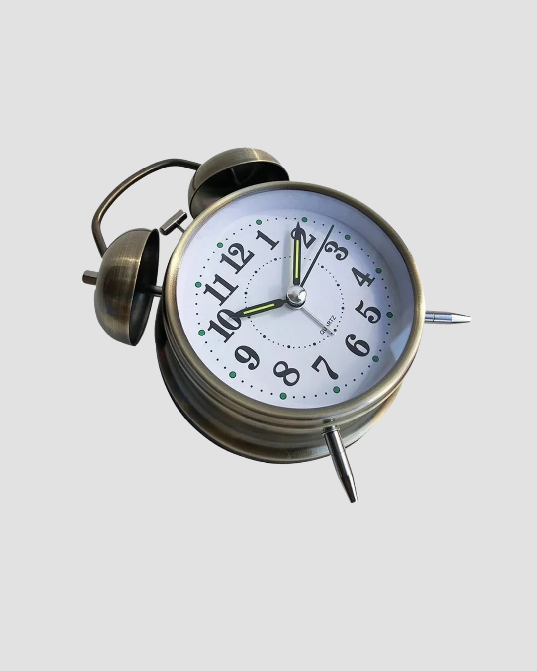 Nostaljik Büyük Boy Metal Masa Saati Bronz Kaplama Ve Yüksek Sesli Alarm ( Lisinya )