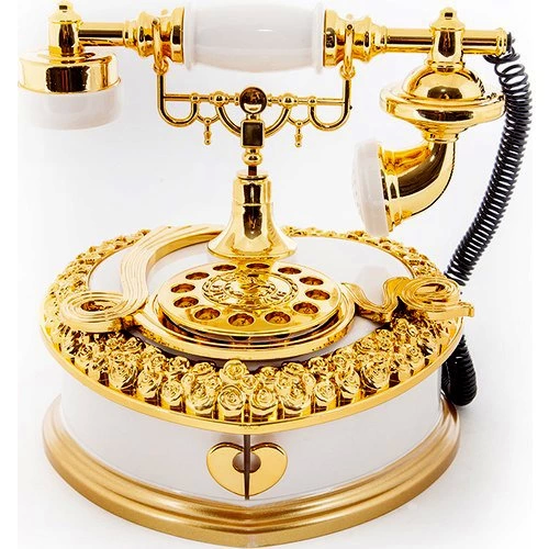 Nostaljik Polyester Telefon Müzik Ve Takı Mücevher Kutusu (beyaz) ( Lisinya ) Nostaljik Polyester Telefon Müzik Ve Takı Mücevher Kutusu (beyaz) ( Lisinya )