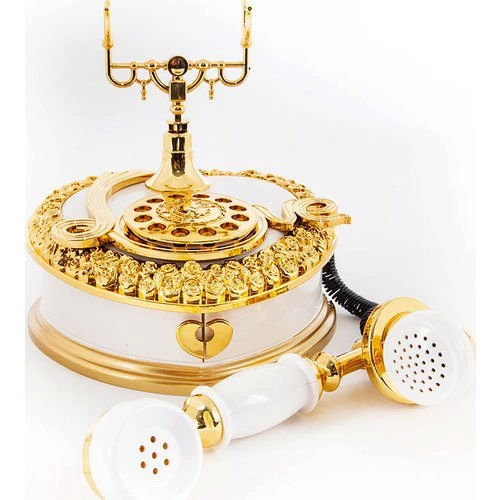 Nostaljik Polyester Telefon Müzik Ve Takı Mücevher Kutusu (beyaz) ( Lisinya ) Nostaljik Polyester Telefon Müzik Ve Takı Mücevher Kutusu (beyaz) ( Lisinya )