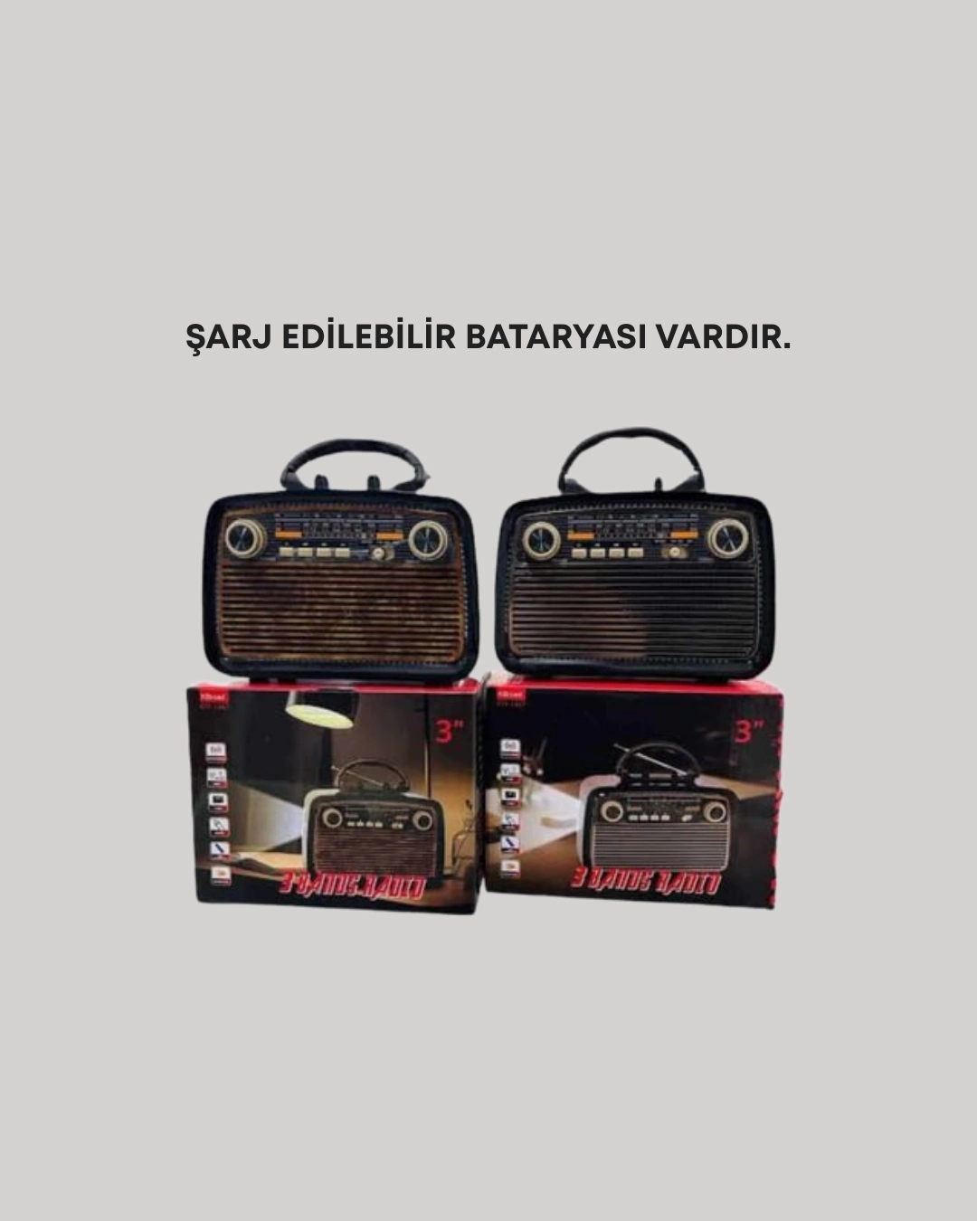 Nostaljik Radyo Görünümlü Bluetooth Hoparlör – Fm/am Yayın, Kablosuz Bağlantı, Şarj Edilebilir ( Lisinya )
