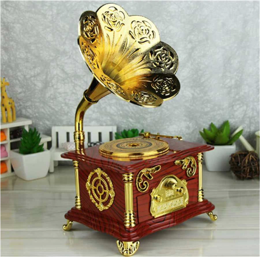 Nostaljik Tasarımlı Kurmalı Ve Çekmeceli Gramofon Müzik Kutusu (kahverengi) ( Lisinya ) Nostaljik Tasarımlı Kurmalı Ve Çekmeceli Gramofon Müzik Kutusu (kahverengi) ( Lisinya )
