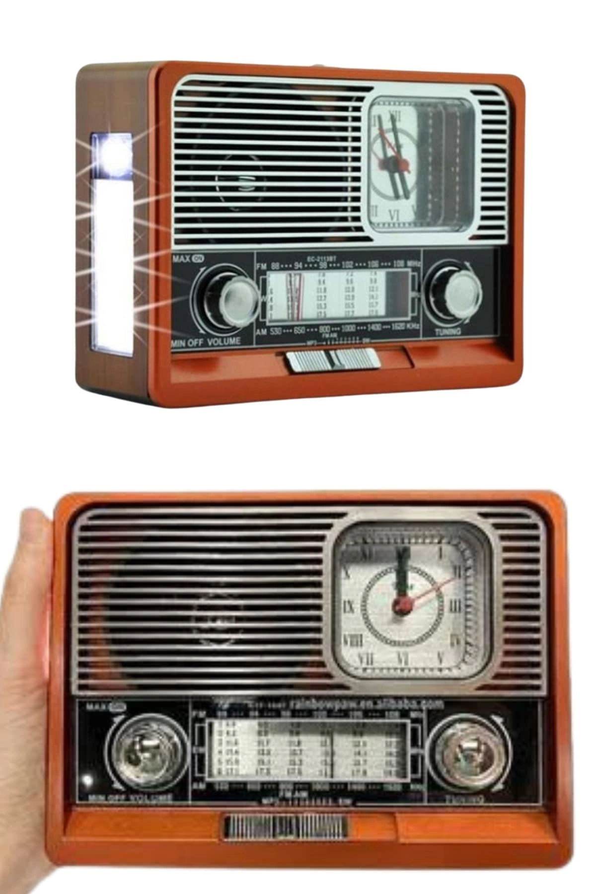 Nostaljik Vintage Radyo Taşınabilir Bluetooth Bağlantılı Hoparlör Radyo ( Lisinya )