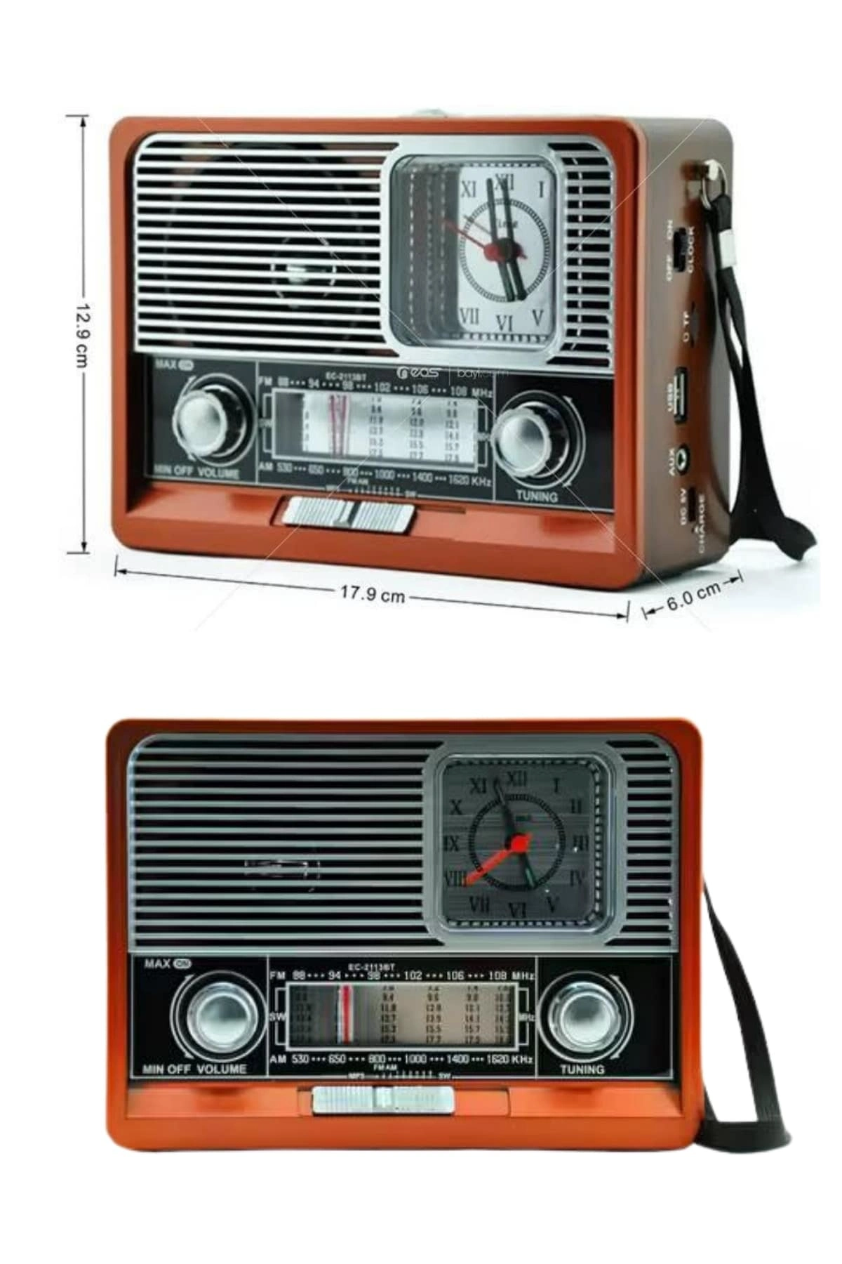 Nostaljik Vintage Radyo Taşınabilir Bluetooth Bağlantılı Hoparlör Radyo ( Lisinya )